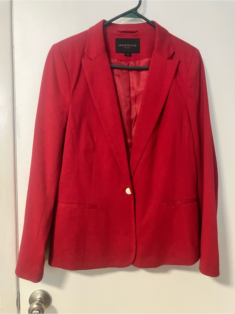 Kenneth Cole Women’s Crimson Red Single-Button Blazer